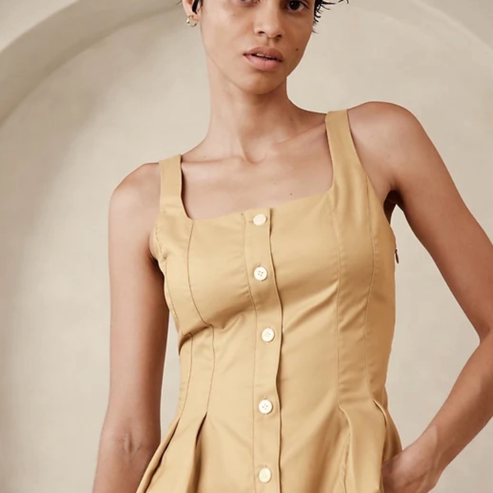 Banana Republic Tan Button-Front Top